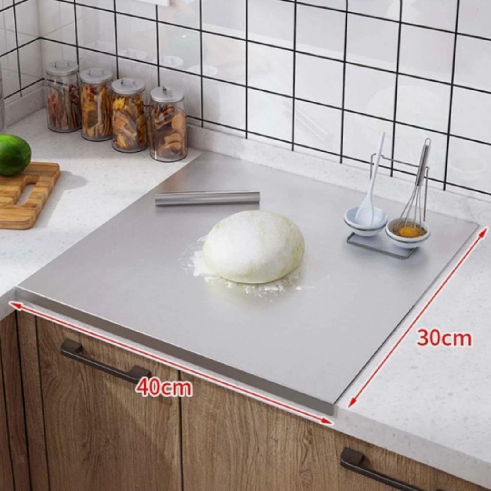 Baking In Kitchen - Edelstahl-Schneidebrett Antihaftbeschichtet Beidseitig Verwendbar Fleisch-Schneidebretter Küchenwerkzeug