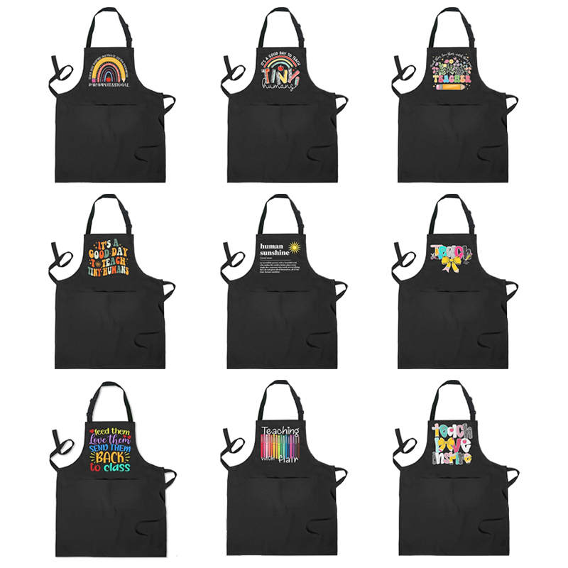 Kitchen Baking Quotes - Lustiges Lehrer-Zitat, schwarze Schürze mit Taschen,
