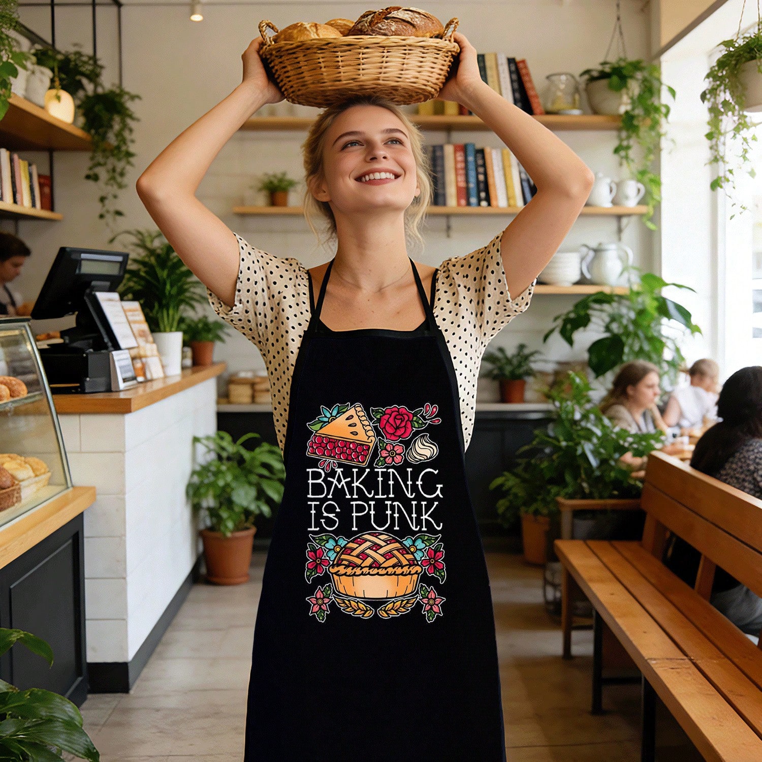 Kitchen Baking Quotes - Backschürze mit Aufschrift „Baking Is Punk“,