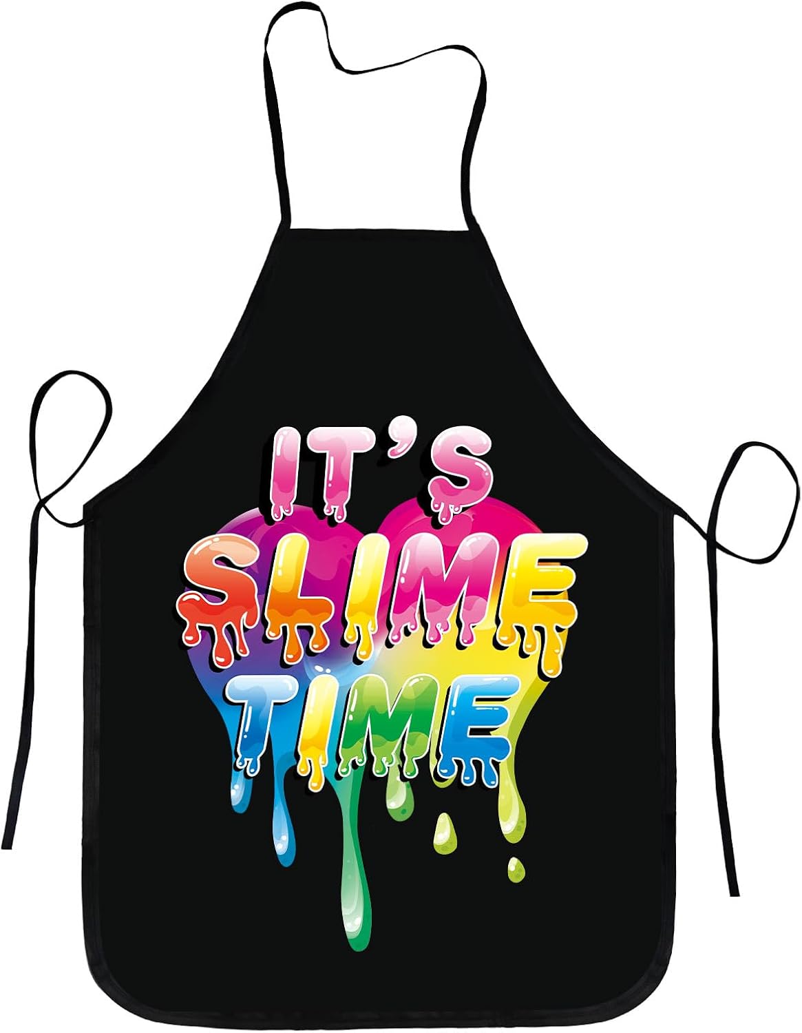 Kitchen Baking Background - Schwarzer Hintergrund „It's Slime Time“ Regenbogen-Drip-Buchstaben