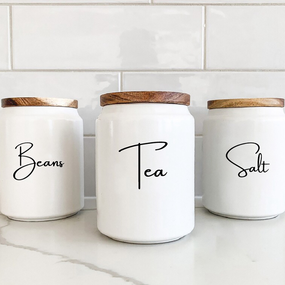 Kitchen Baking Quotes - Küche Organisation Kanister Glas Etiketten Aufkleber