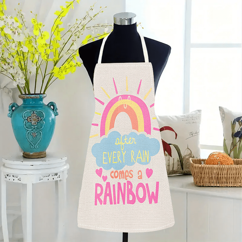 Kitchen Baking Quotes - Baumwoll-Regenbogenschürze mit dem inspirierenden Zitat „Nach