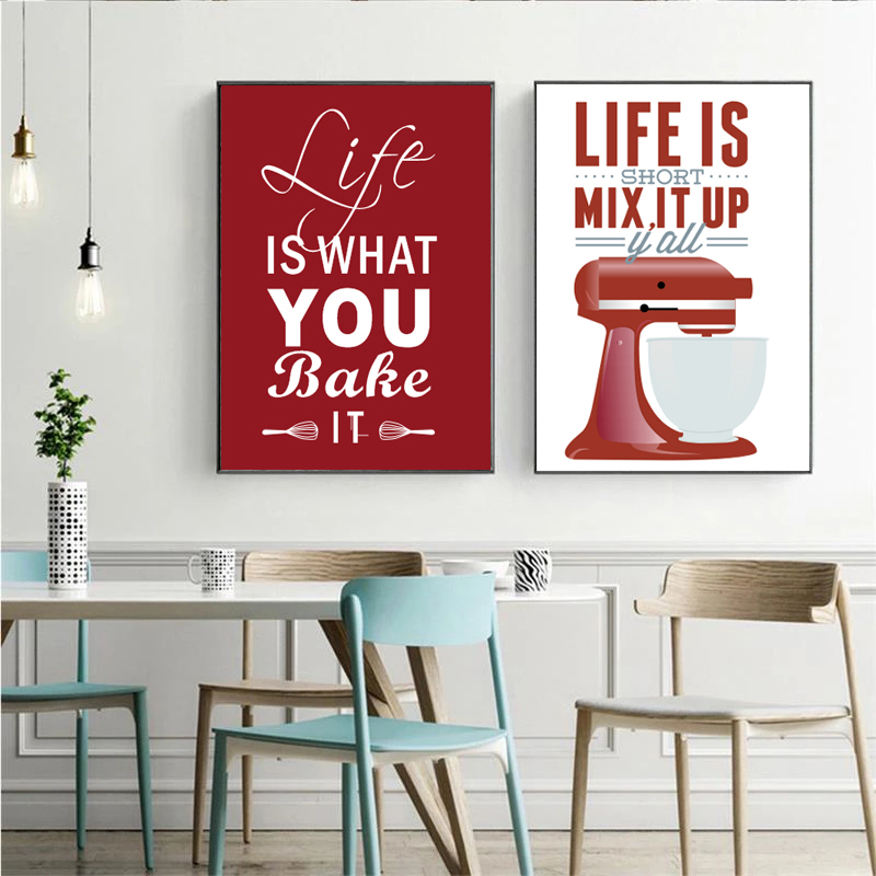 Kitchen Baking Quotes - Wand Kunst Leinwand Gemälde Nordic Backen