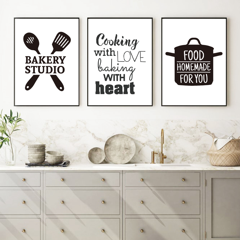 Kitchen Baking Quotes - Kochen mit Liebe Küchenzitat Wandkunstdrucke und