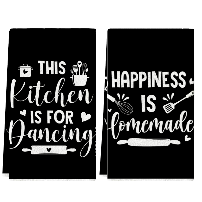 Kitchen Baking Background - 2 Stück, Küchentücher mit lustigem Text