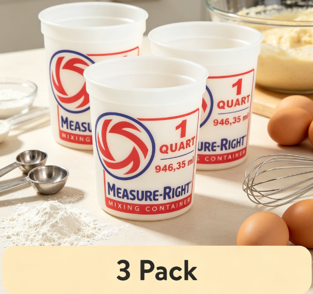 Baking In Kitchen - Runder Kunststoff-Mischbehälter 1 Quart Klarer Messbecher
