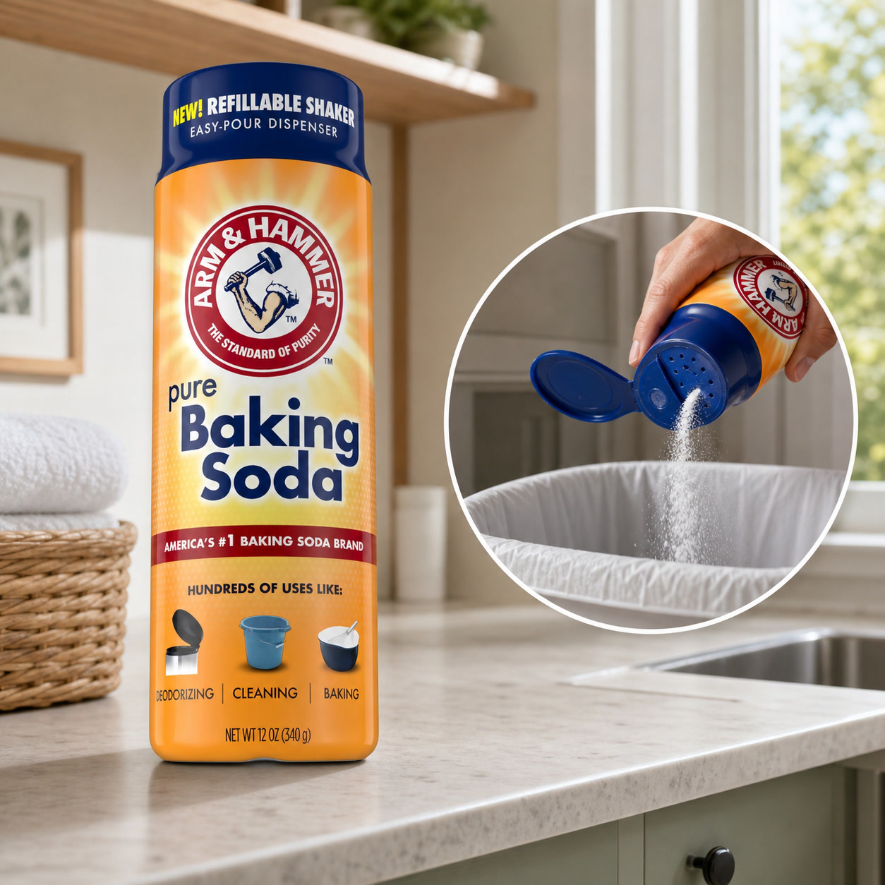Kitchen Baking Soda - 2 Stück Backpulver-Spender Lufterfrischer, fester, nicht