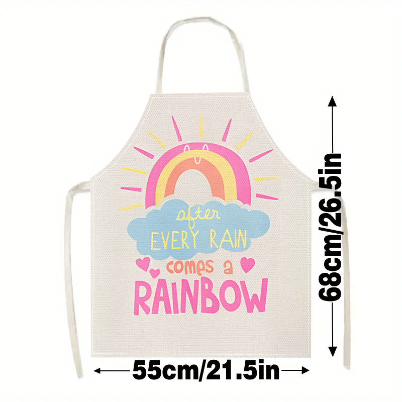 Baumwoll-Regenbogenschürze mit – Kitchen Baking Quotes Bewertung und Preis