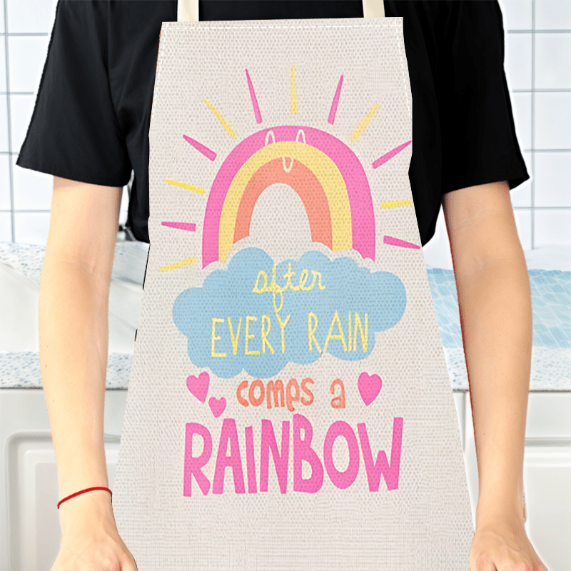 Baumwoll-Regenbogenschürze mit – Kitchen Baking Quotes Bewertung und Preis